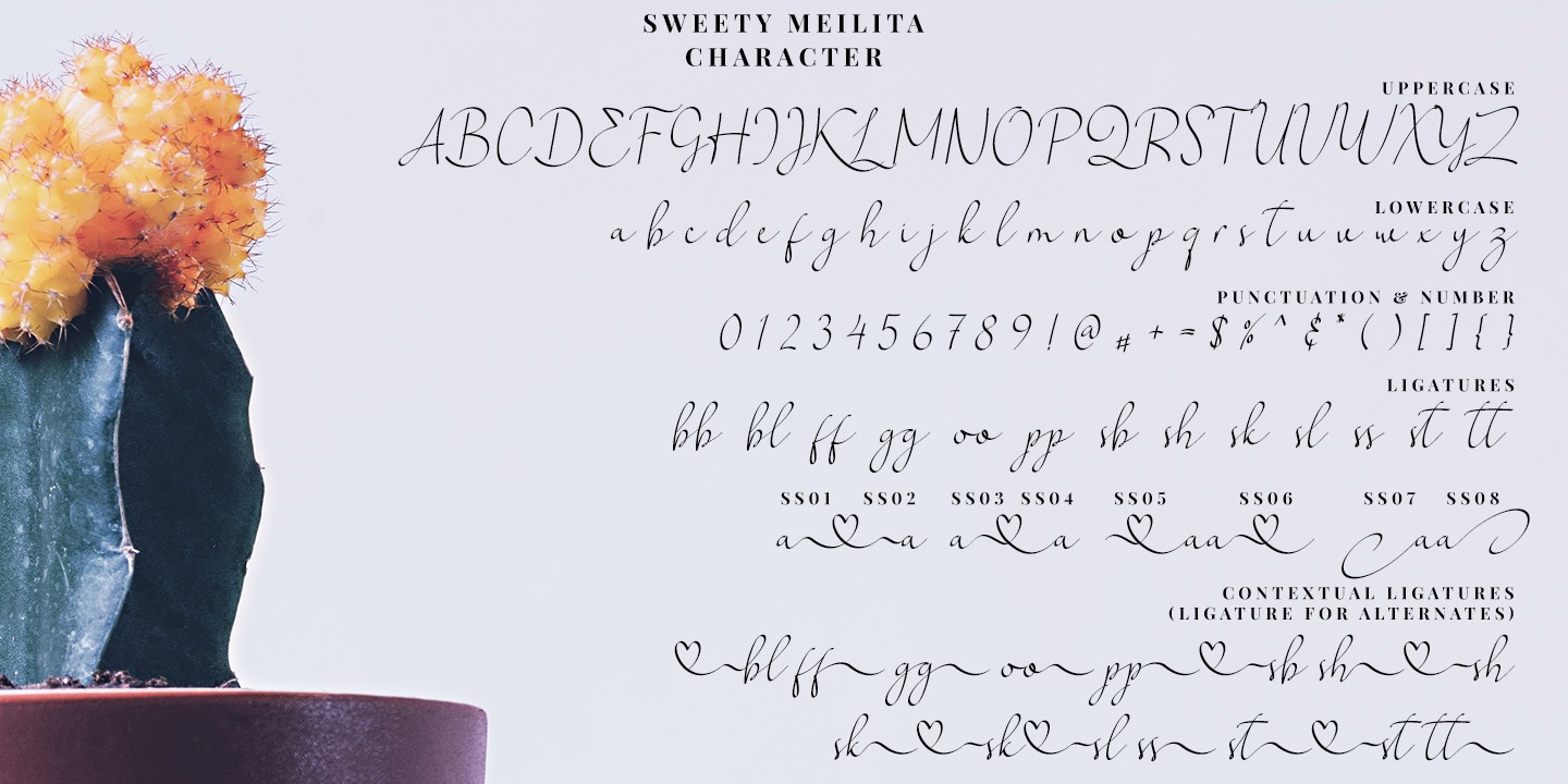 Beispiel einer Sweety Meilita-Schriftart #3